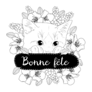 Chat mignon pour une fête pleine de fleurs